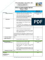 Work Accomplishment Report: Aces Polytechnic College, Inc