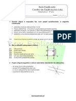 2.1 - Posição Relativa de Retas, Semirretas e Segmentos de Reta No Plano - Ficha de Trabalho