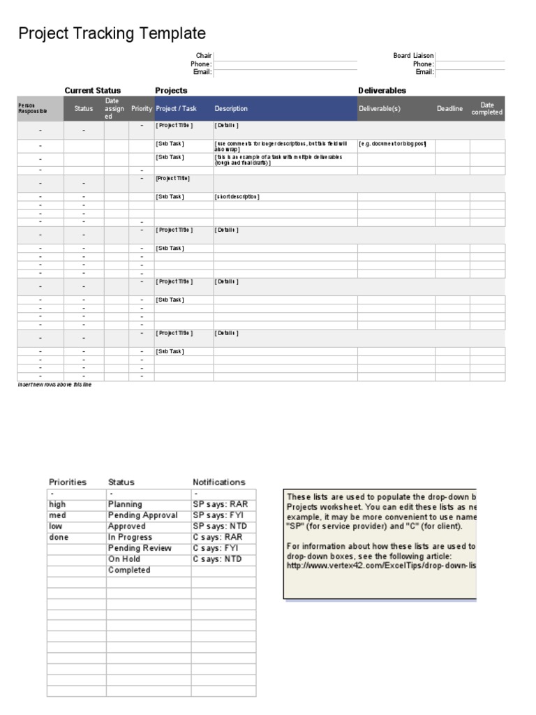ProjectTracking Template PDF Intellectual Works Computing