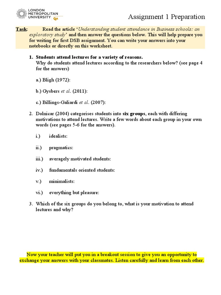 Assignment 1 Preparation: Exploratory Study' and Then Answer The ...