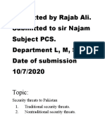 Submitted by Rajab Ali. Submitted To Sir Najam Subject PCS. Department L, M, S. Date of Submission 10/7/2020 Topic