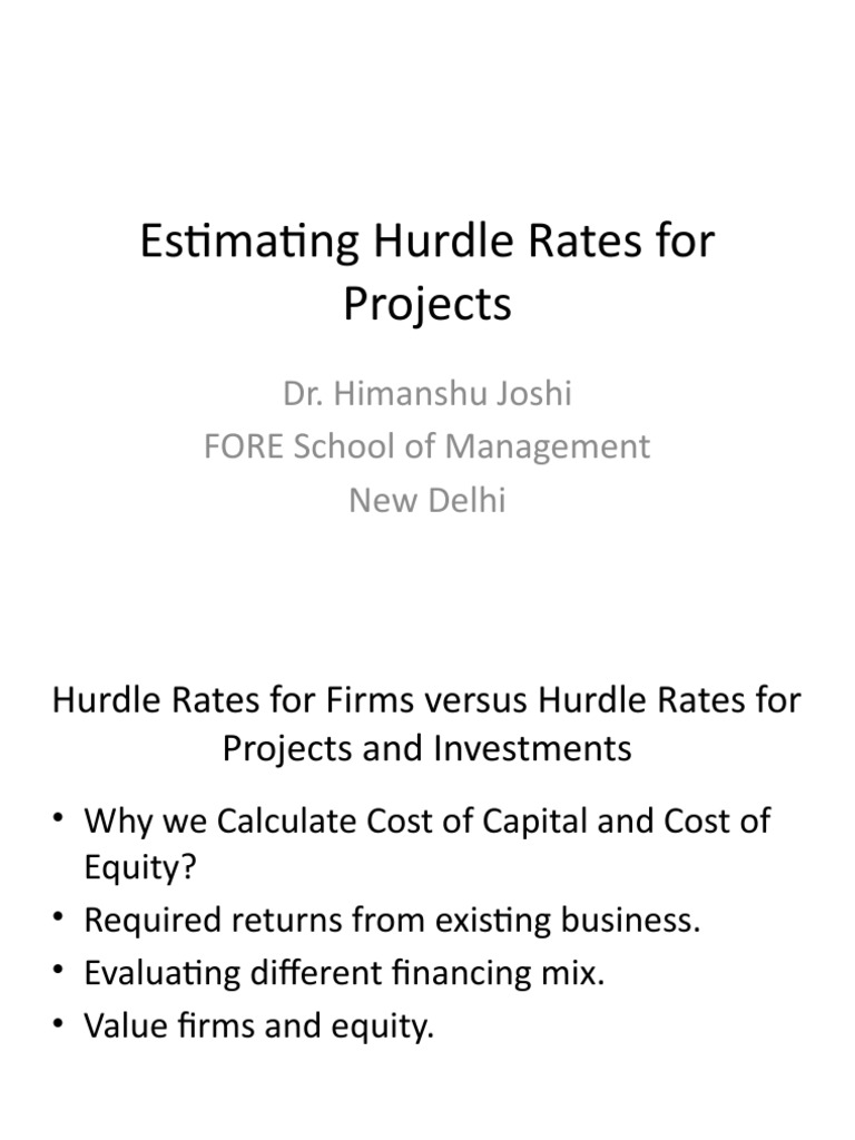 Hurdle Rate Estimation for Projects | PDF | Stocks | Investor