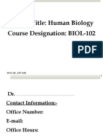 Course Title: Human Biology Course Designation: BIOL-102