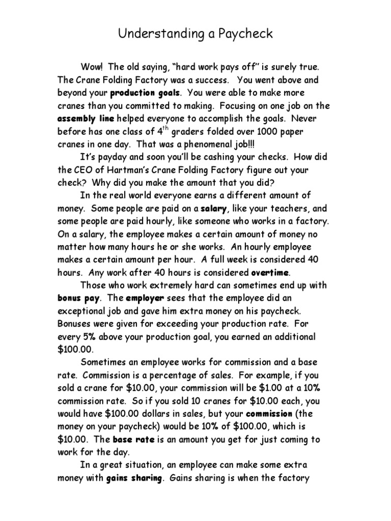 Nekoosa Paycheck PDF Payroll Economies