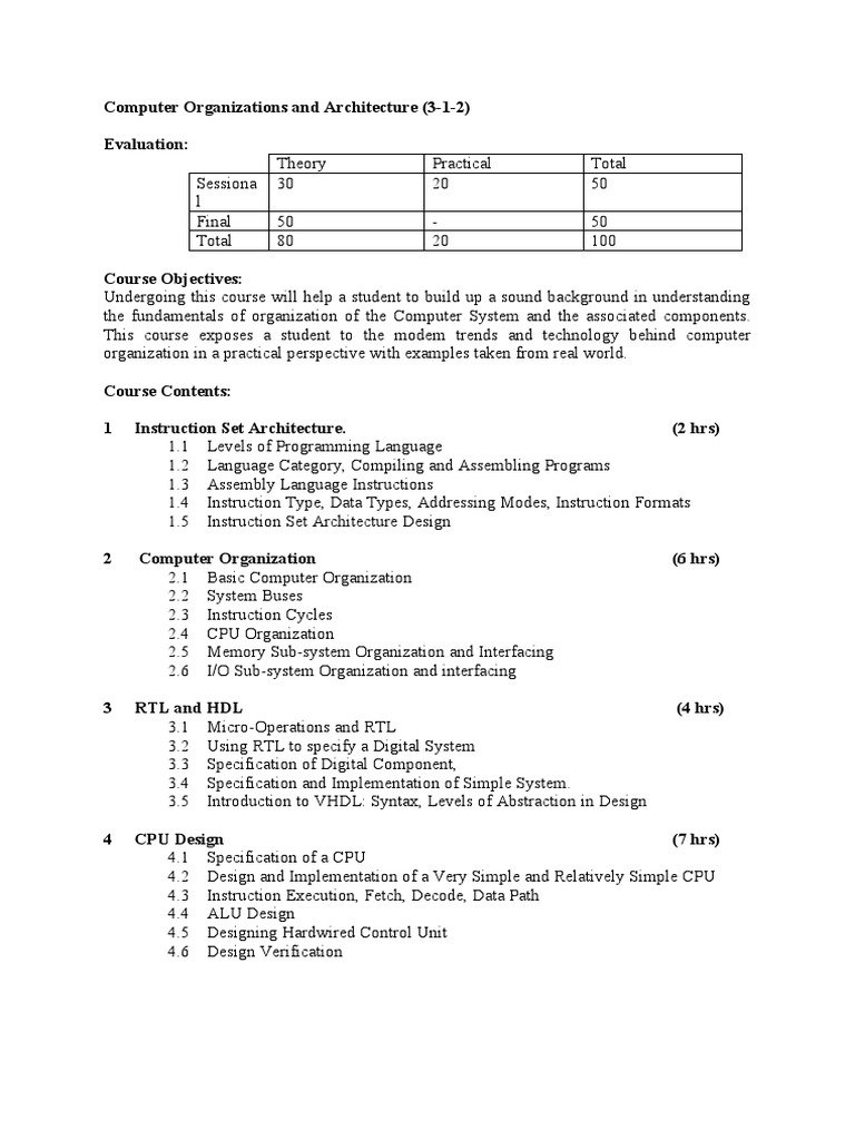 Computer Organization and Architecture | PDF | Central Processing Unit ...