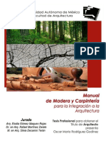 Manual Madera Carpintería: Univers Dad Au Ónoma de México Facu Ad de Arquitectura