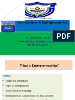 Entrepreneur & Entrepreneurship: By: Workineh B. (PHD) E-Mail. Tele. 09-29-32-86-57