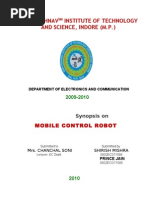 Download synopsis on mobile control robot by Shirish Mishra SN49846359 doc pdf
