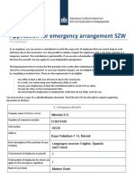 Application For Emergency Arrangement SZW