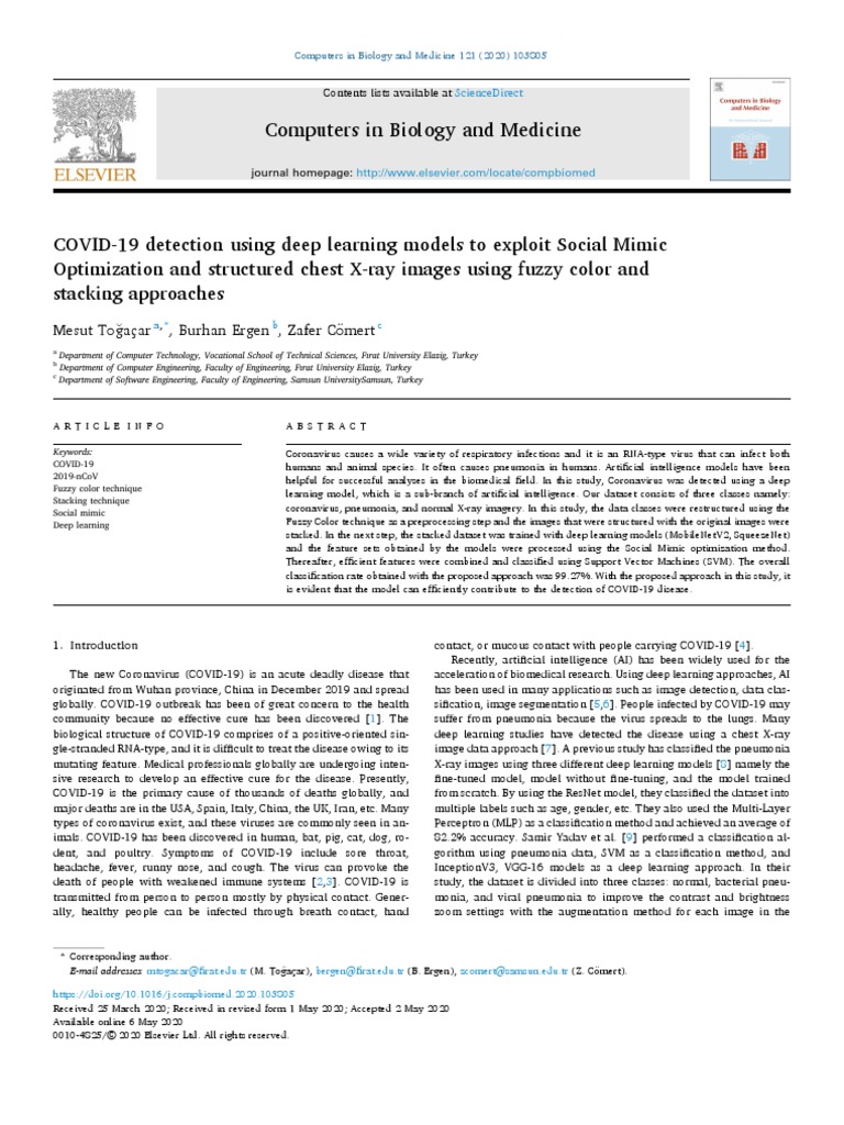 COVID-19 Detection Using Deep Learning Models To Exploit Social Mimic ...