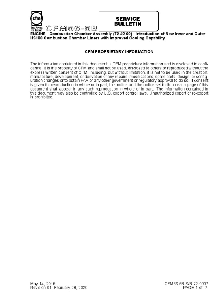 Improved CFM56-5B Combustion Liners | PDF | Business