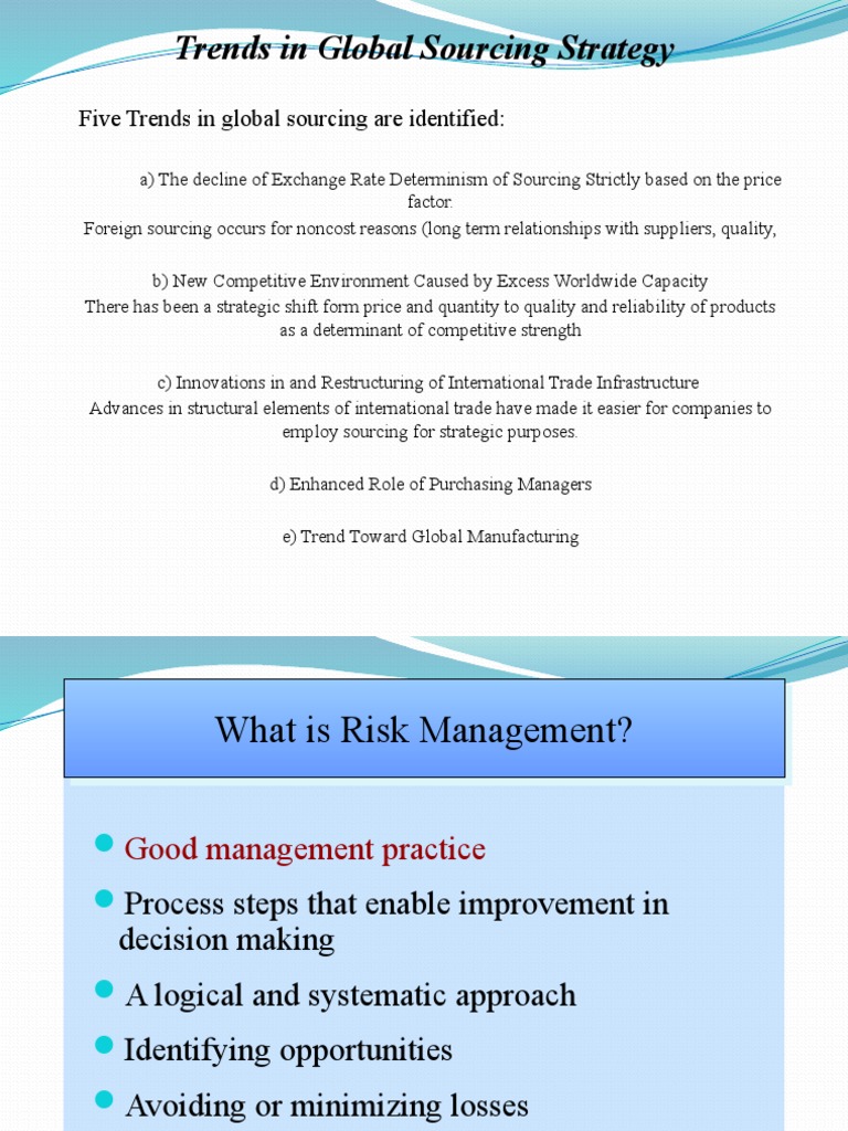 Five Trends in Global Sourcing Are Identified | PDF | Risk | Risk ...