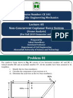 5) Lecture 05 (Non-Concurrent Coplanar Force System) (Frame Analysis)