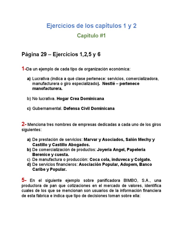 Ejercicios Contabilidad y Finanzas | PDF | Estado de resultados ...