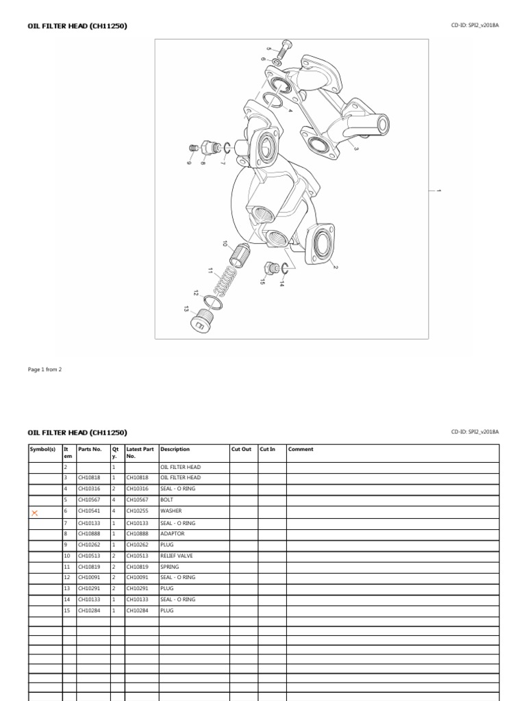 Oil Filter Head (CH11250) PDF