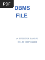 Shubham DBMS Lab