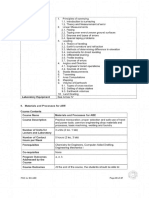 Materials and Processes Course Outline