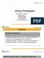 Marketing Strategies: Introductory Session MBA Sem 4 9718504207 Ssaha1@amity - Edu