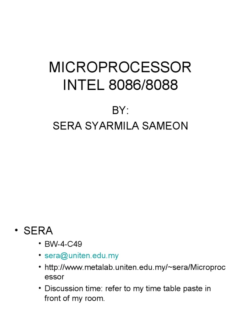Understanding the Intel 8086/8088 Microprocessor An InDepth Look at
