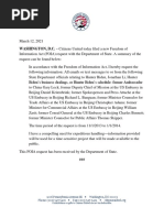 Citizens United State Department FOIA Request - Beijing Embassy (March 12, 2021)