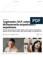 14.01.2021 Aspirantes SLP, Entre La Estafa, Delincuencia Organizada y Nepotismo