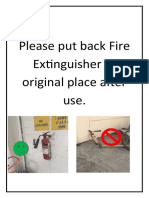 Please Put Back Fire Extinguisher at Original Place After Use