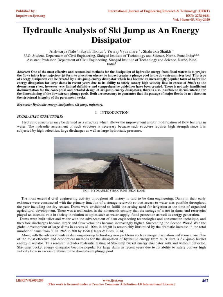 Sayali Thorat Et Al. 2020 Hydraulic Analysis of Ski Jump As An