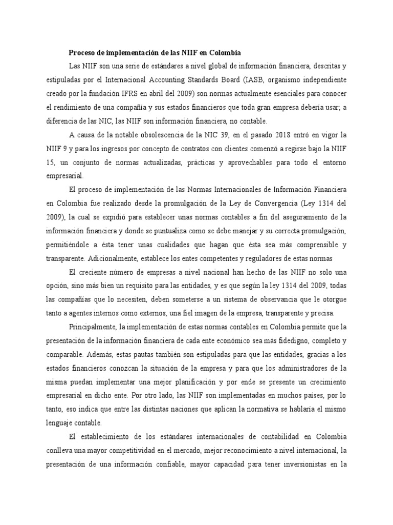 NIIF | PDF | normas internacionales de INFORMACION FINANCIERA | Business