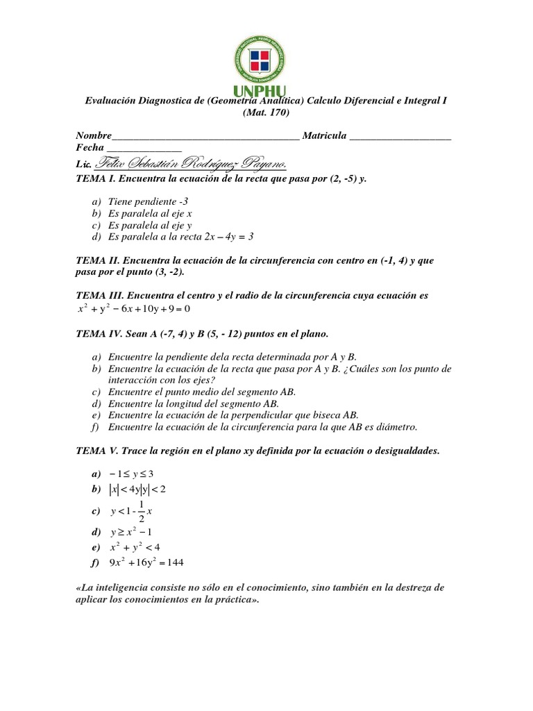 Evaluación de Geometría Analítica | PDF