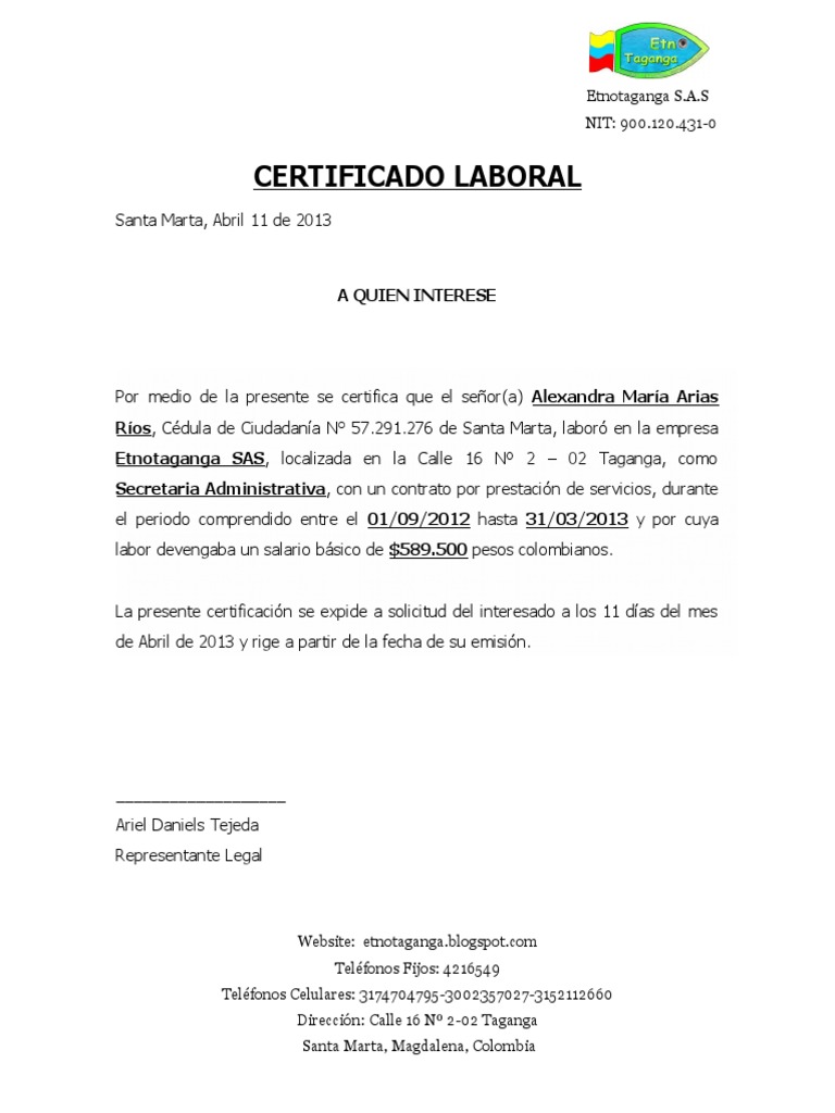 Certificado Laboral | PDF