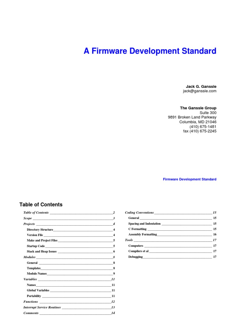 A Firmware Development Standard | PDF | Subroutine | Booting