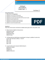ICSE VI Physics Sample Paper 3 Summary