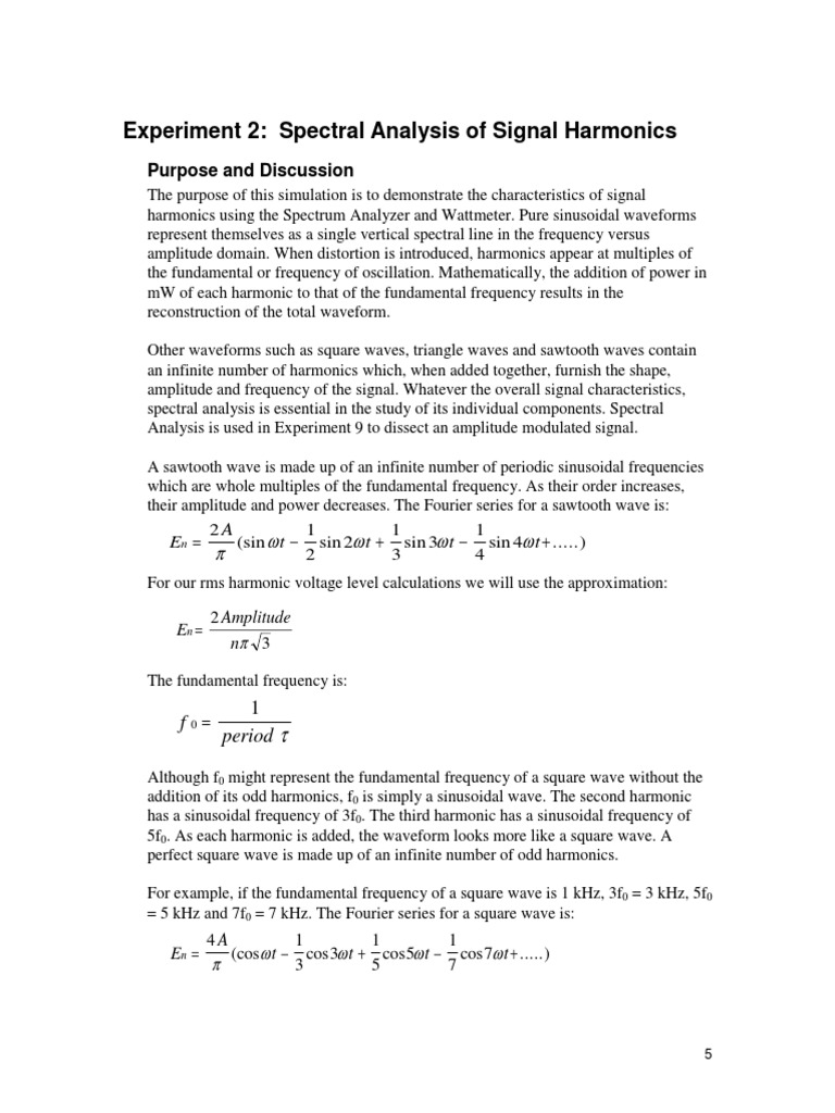 Spectral Analysis of Signal Harmonics | PDF | Amplitude | Spectral Density
