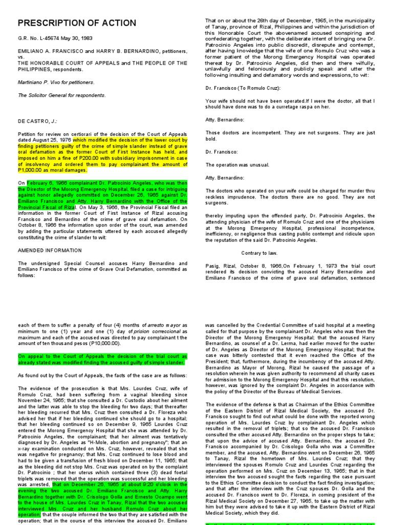 Fullltext Cases Exam PDF Defamation Statute Of Limitations