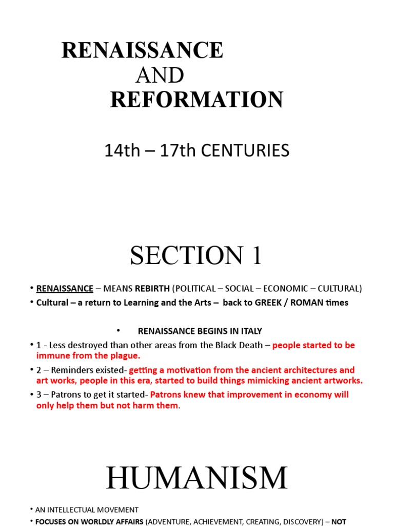Renaissance and Reformation Overview | PDF | Indulgence | Renaissance