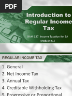 Introduction To Regular Income Tax: BAM 127: Income Taxation For BA Module #12