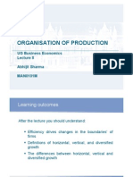 Organisation of Production: UG Business Economics Abhijit Sharma MAN0101M