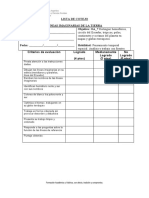 Historia Lista de Cotejo Lineas de Referencia