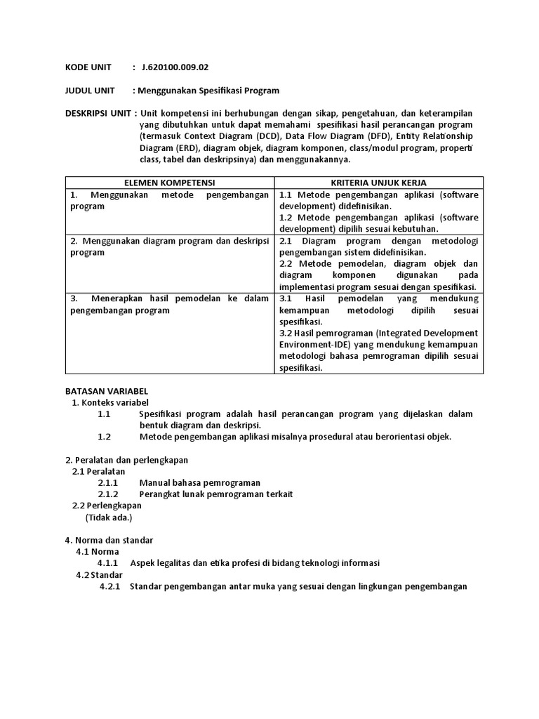 Spesifikasi Program untuk Pengembangan Software | PDF | Komputer