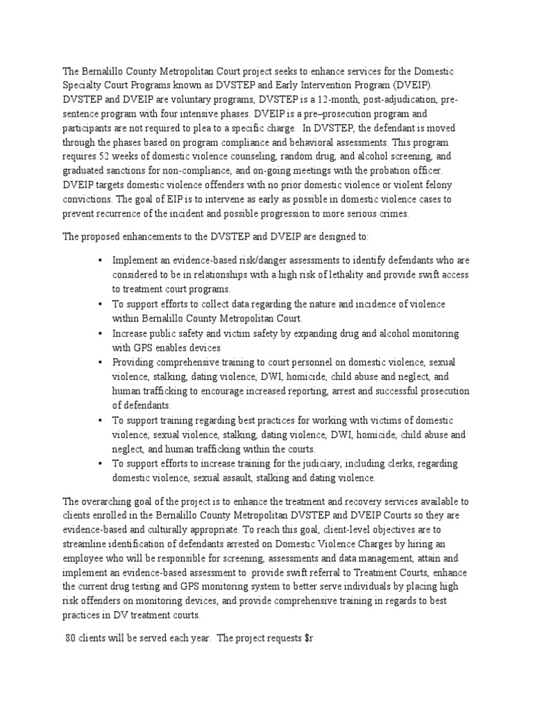 Enhancements to DVSTEP and DVEIP Programs | PDF | Violence | Domestic ...
