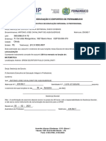 Transferência de professor de Matemática para Escola Técnica Estadual Chico Science