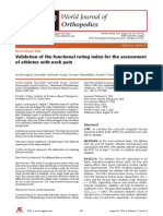 Validation of The Functional Rating Index For The Assessment of Athletes With Neck Pain