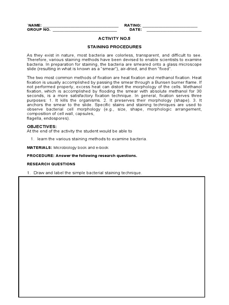 Bacterial Staining Procedures Guide | PDF | Staining | Fixation (Histology)