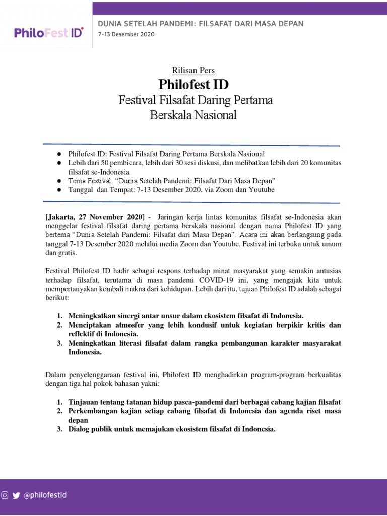 Philofest ID: Festival Filsafat Daring | PDF | Ilmu Sosial