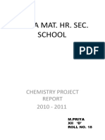 Alpha Mat. Hr. Sec. School: Chemistry Project 2010 - 2011