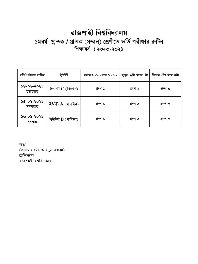 Admission Routine 20210301 | PDF | Teaching Methods & Materials