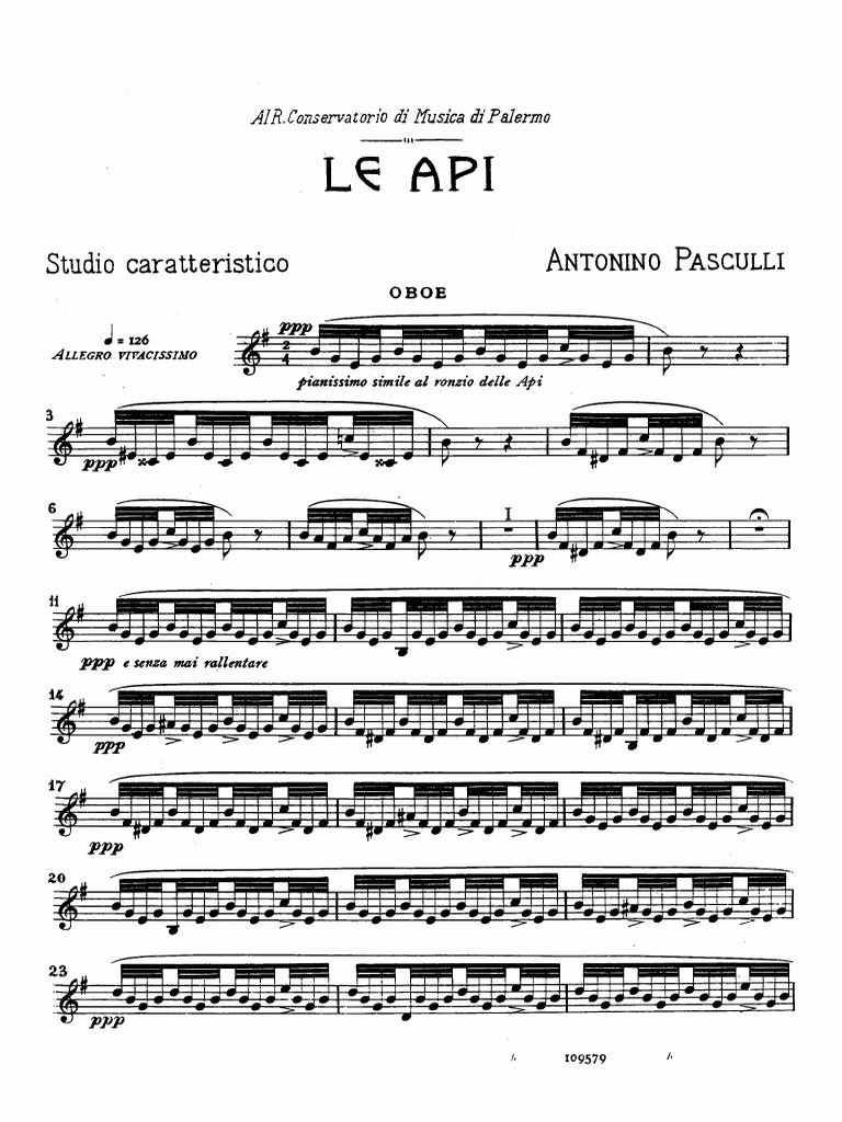 Pasculli Le API (Oboe and Piano) PDF