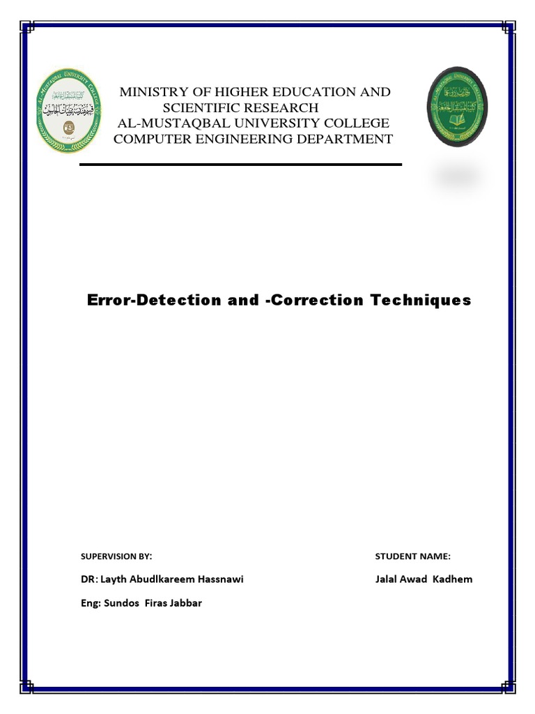 Error-Detection and - Correction Techniques | PDF | Error Detection And ...