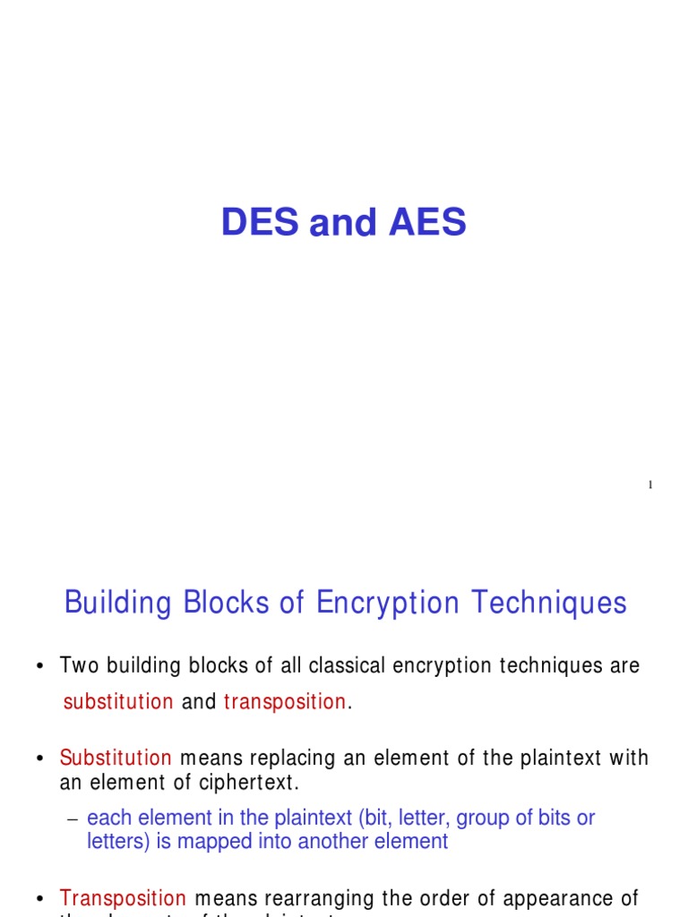 DES and AES | PDF | Cipher | Cryptography