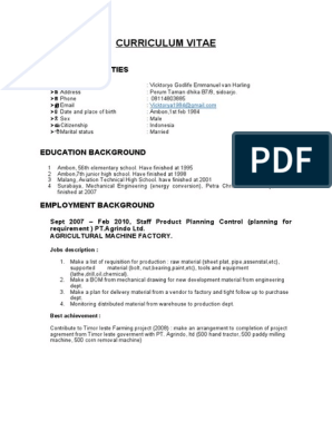 Vitae: Personal Identities | PDF | Inventory | Logistics